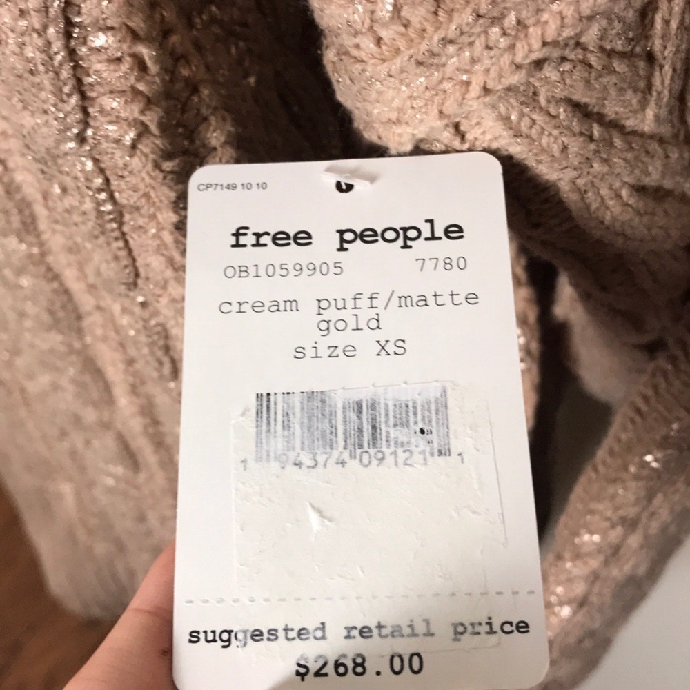Free People Good as Gold Sweater Dress Cream Puff - Picture 6 of 11